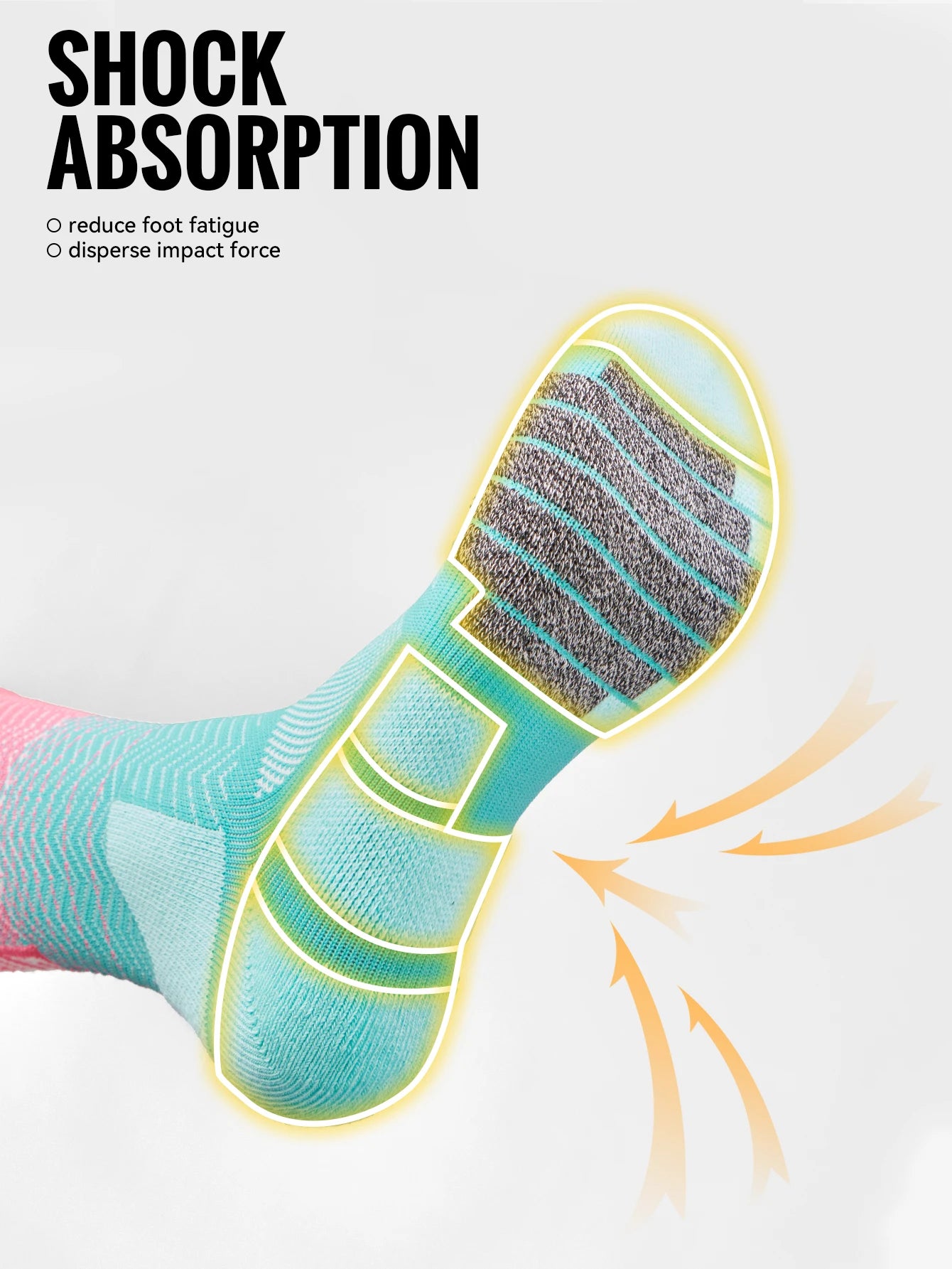 Compression Running Socks – Breathable Athletic Sports Crew Socks