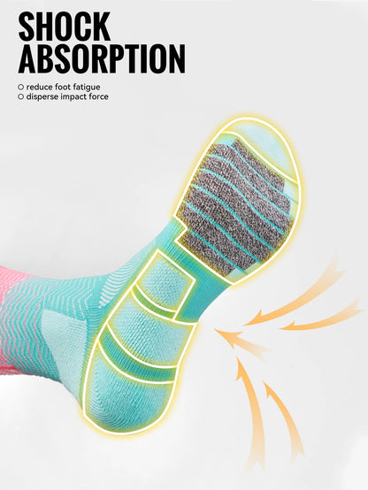 Compression Running Socks – Breathable Athletic Sports Crew Socks