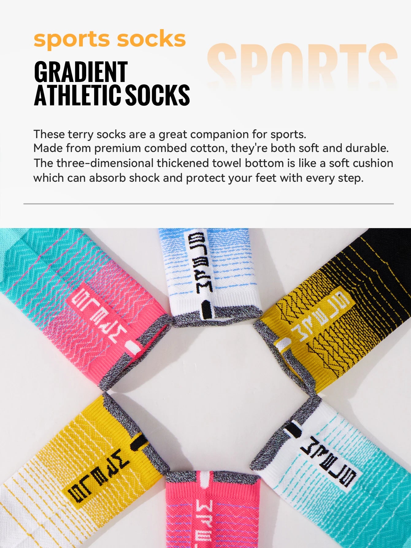 Compression Running Socks – Breathable Athletic Sports Crew Socks
