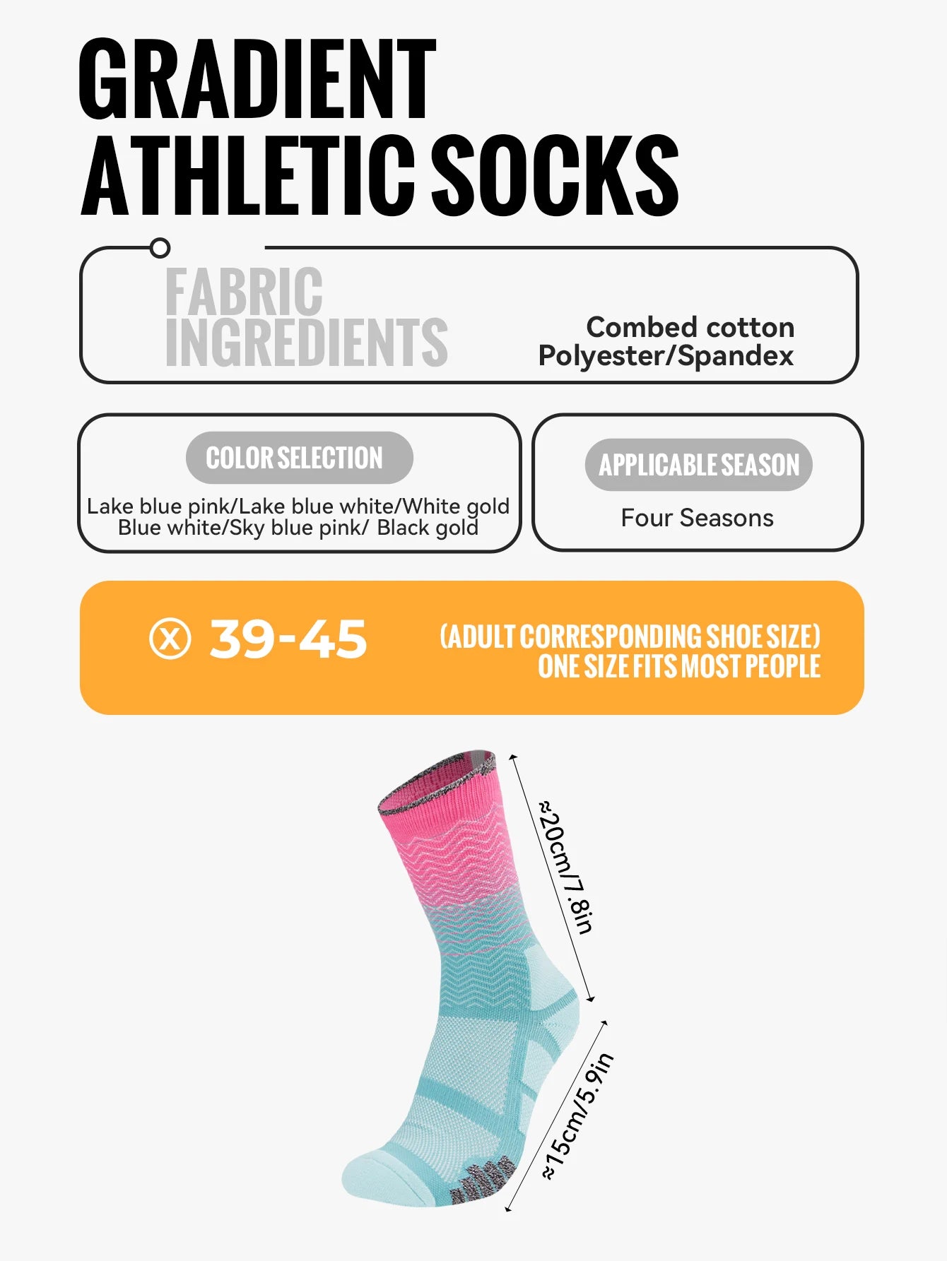 Compression Running Socks – Breathable Athletic Sports Crew Socks