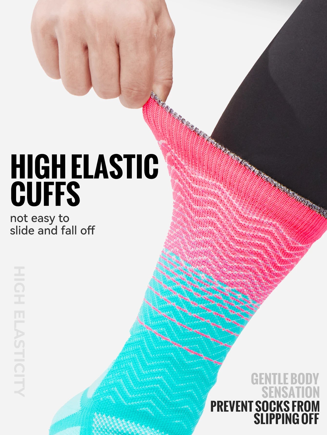 Compression Running Socks – Breathable Athletic Sports Crew Socks