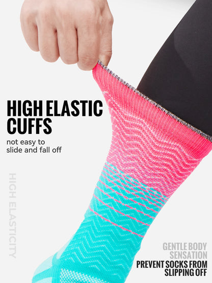 Compression Running Socks – Breathable Athletic Sports Crew Socks
