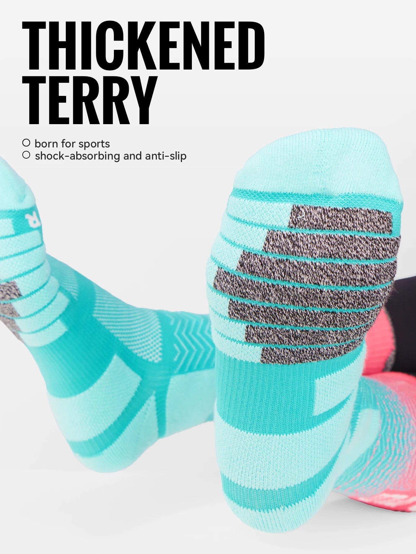 Compression Running Socks – Breathable Athletic Sports Crew Socks