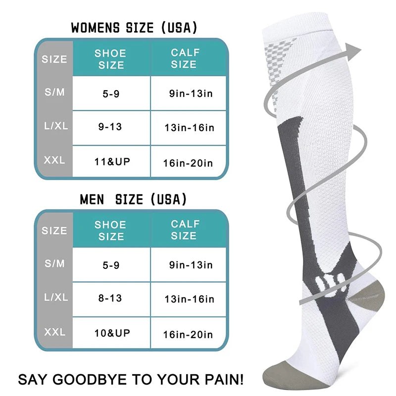 Compression Knee High Sports Socks – Athletic Running & Recovery Socks