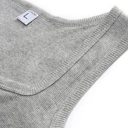 Men’s Ribbed Tank Top – Sleeveless Cotton Gym Shirt Casual Fitness Undershirt for Summer
