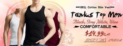 Tank Tops Men 2026 Summer 100% Cotton Cool Fitness Vest Sleeveless Tops Gym Slim Colorful Casual Undershirt
