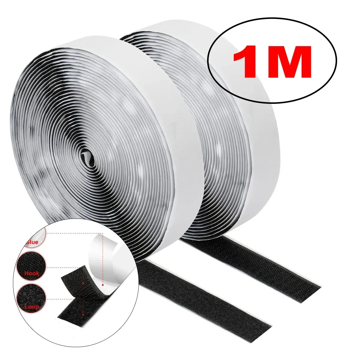 Heavy Duty Hook and Loop Tape – Self Adhesive Fastener Strip for Home & Office