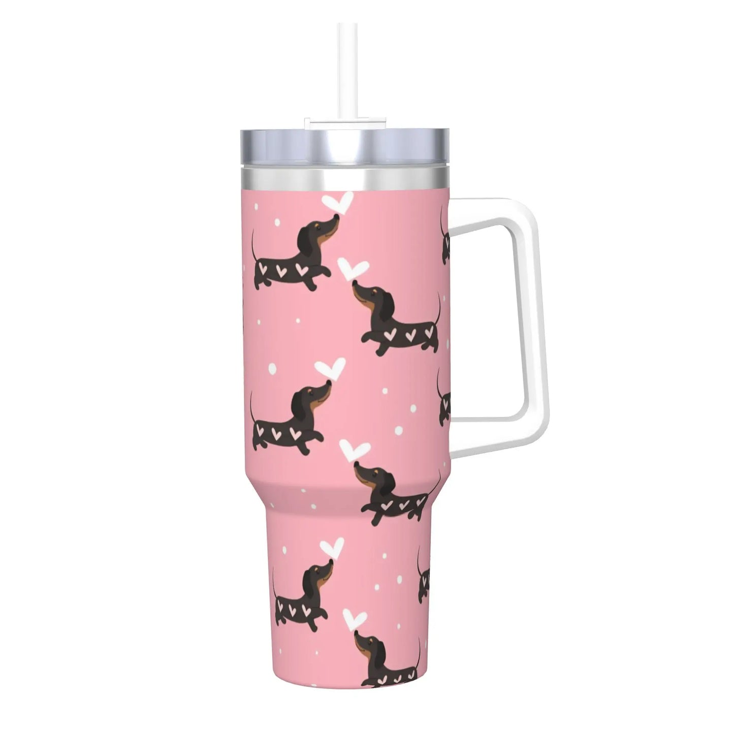Dachshund Love 40oz Stainless Steel Tumbler with Straw Insulated Mug