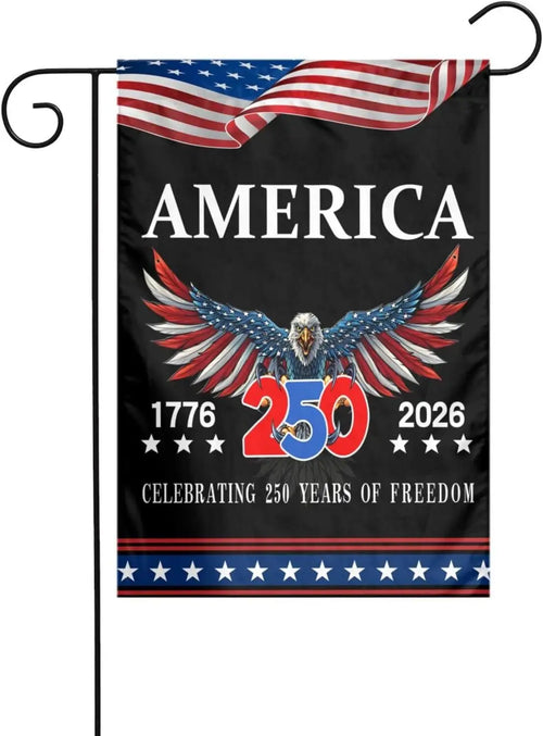 USA 250th Anniversary Garden Flag 12x18 Inch Bald Eagle 1776-2026 Patriotic Garden Flags 4th of July Independence Day