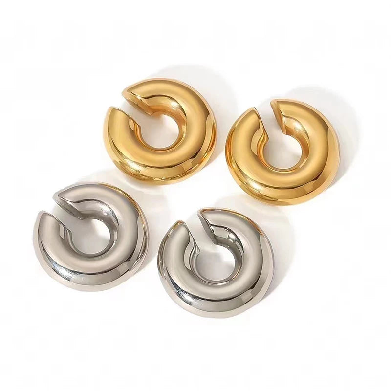 Chunky Hoop Earrings – Gold & Silver Statement Earrings