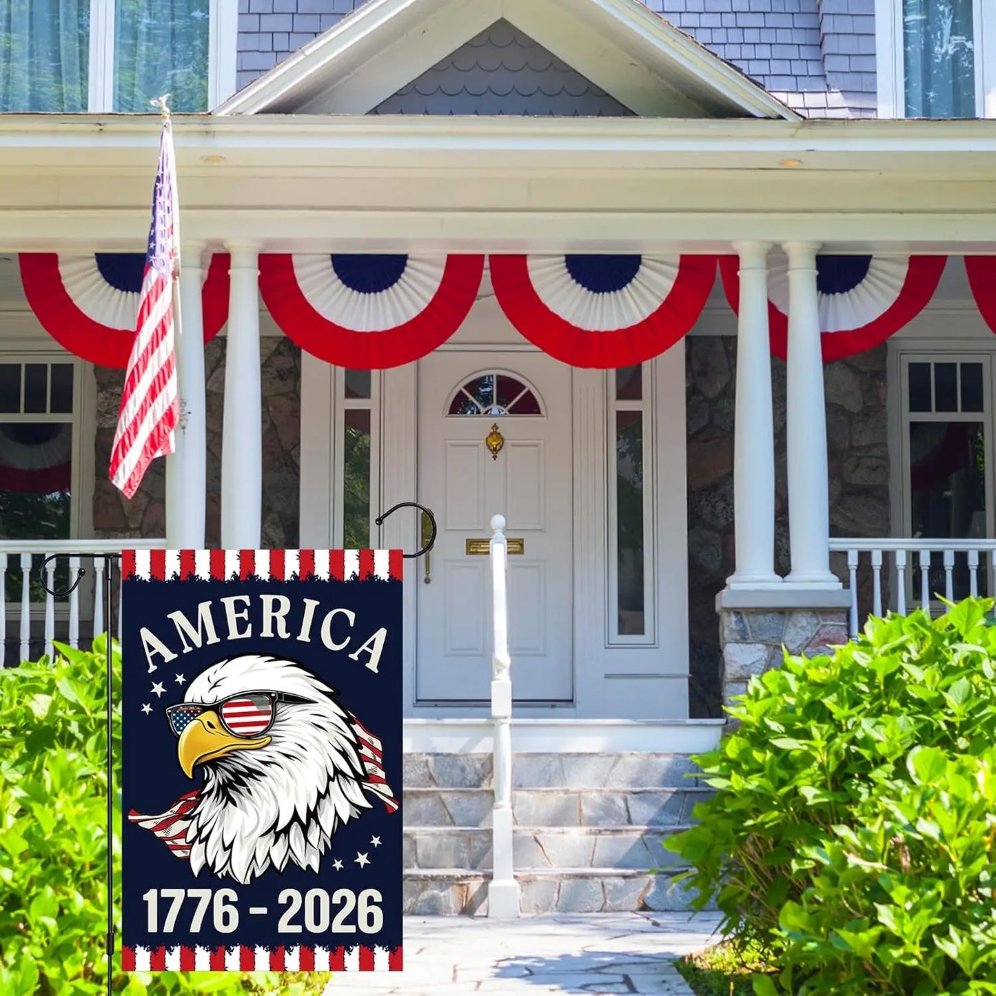 1776-2026 Semiquincentennial Garden Flag, Vintage Machine Washable 250th Theme America American Garden Flag