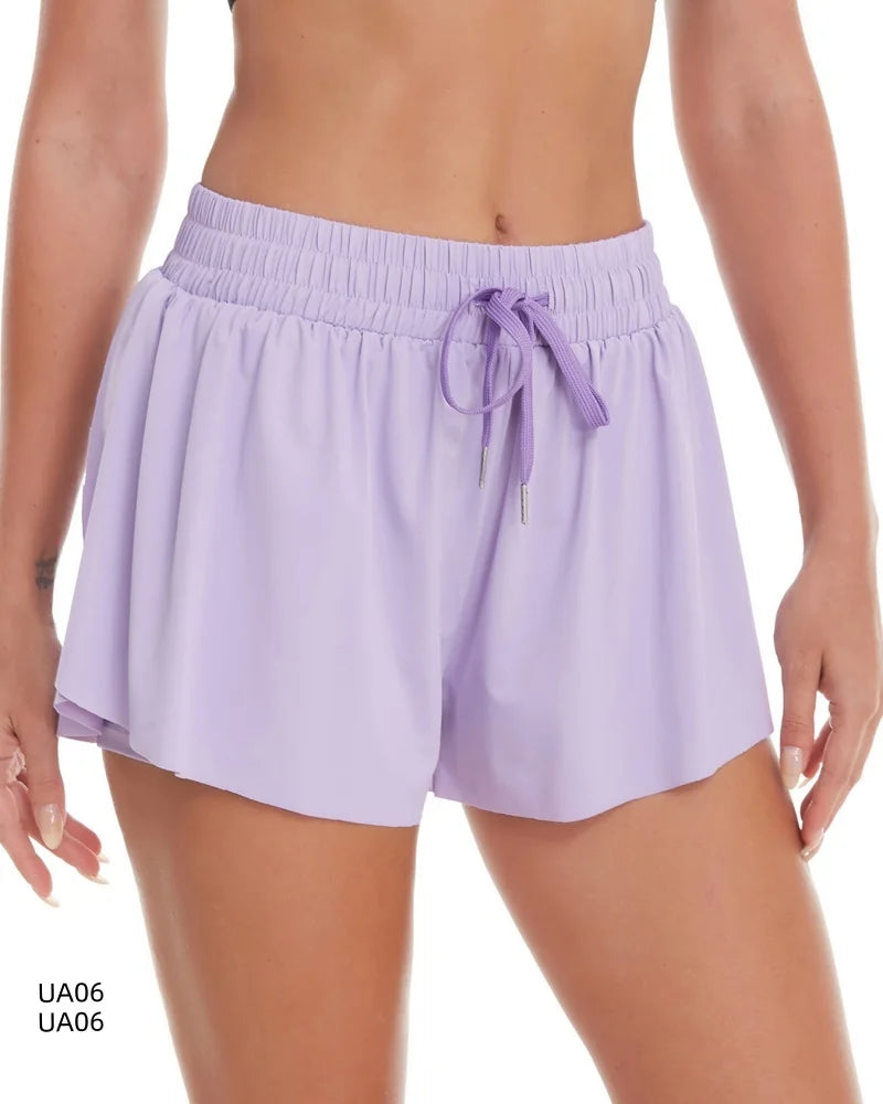 Women’s Flowy Athletic Shorts – High Waisted Lightweight Workout Skort Shorts for Running & Yoga