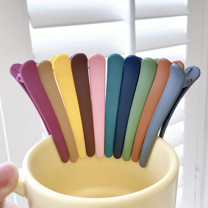 4Pcs/Set Matte Snap Hair Clips Set – Minimalist Colorful Korean Barrettes for Women & Girls