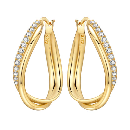 925 Sterling Silver Hoop Earrings – Minimalist Layered Huggie Earrings for Women