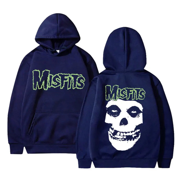 Misfits Skull Hoodie – Punk Rock Graphic Pullover Hoodie for Men & Women