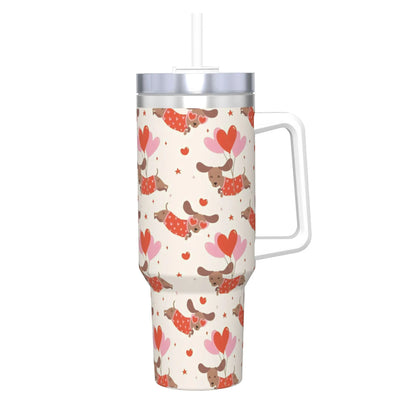 Dachshund Love 40oz Stainless Steel Tumbler with Straw Insulated Mug