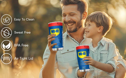 Funny Mechanic Tumbler 20oz – Vintage Motor Oil, Tool Kit & WD-40 Style Stainless Steel Travel Mug for Car Guys & Garage Lovers