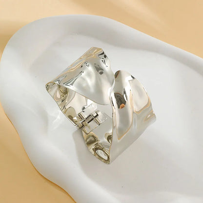 Gold Irregular Statement Cuff Bracelet – Bold Metal Bangle