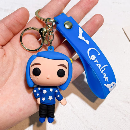 Coraline Character Keychain – Cute Cartoon Figure Bag Charm Keyring