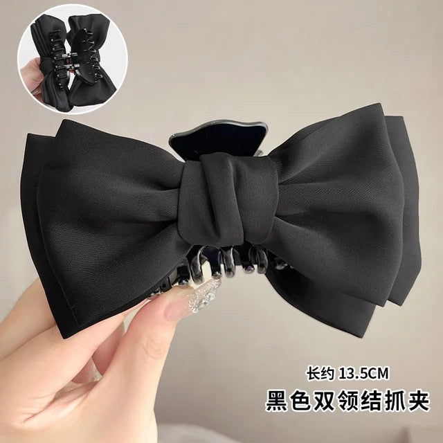 Satin Bow Hair Clip Set – Cute Coquette Ribbon Barrettes for Women & Girls