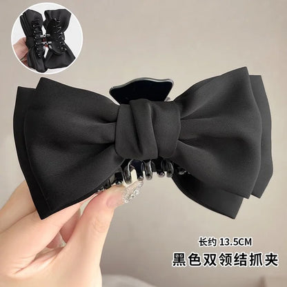 Satin Bow Hair Clip Set – Cute Coquette Ribbon Barrettes for Women & Girls
