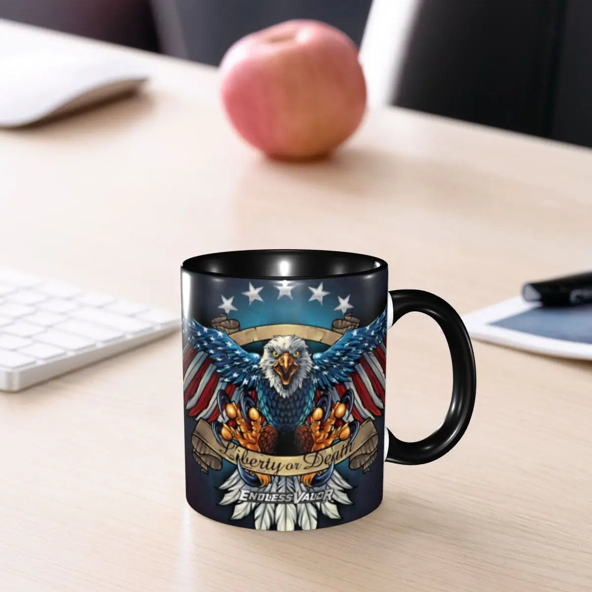 US Flag Wings Eagle Coffee Mug DIY Custom American Flag Ceramic Tea Milk Mug Cup