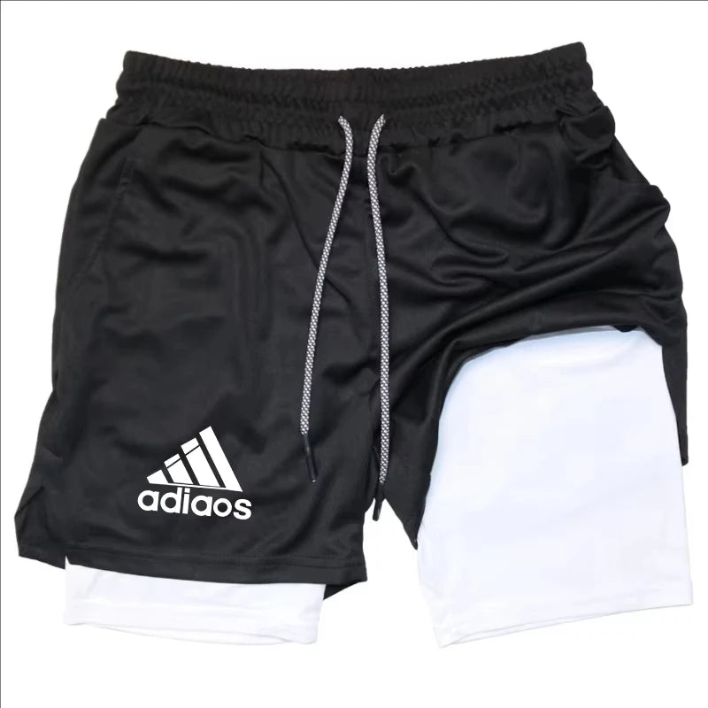 Men’s 2 in 1 Athletic Shorts – Compression Running Gym Shorts Quick Dry Sportswear for Men