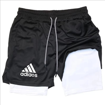 Men’s 2 in 1 Athletic Shorts – Compression Running Gym Shorts Quick Dry Sportswear for Men
