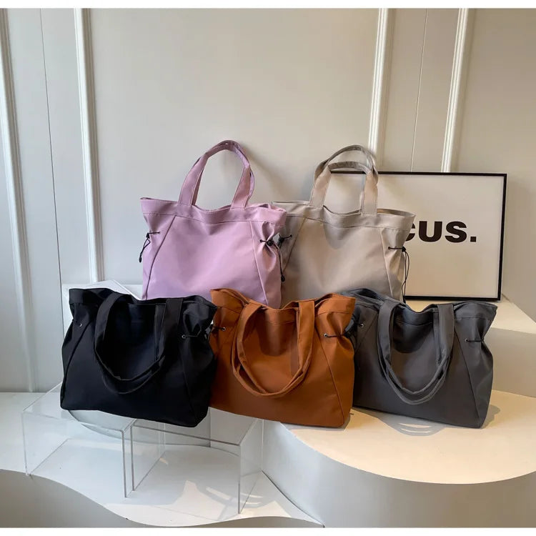 Minimalist Nylon Tote Bag – Large Capacity Casual Shoulder Handbag for Women