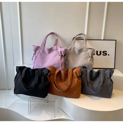 Minimalist Nylon Tote Bag – Large Capacity Casual Shoulder Handbag for Women