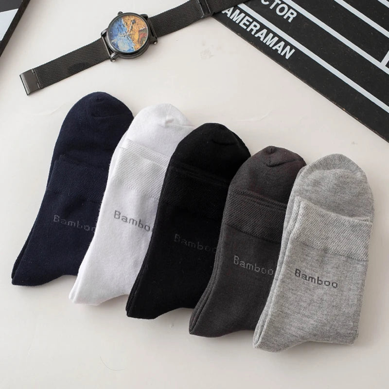 Bamboo Fiber Crew Socks – Soft Breathable Casual Dress Socks for Men & Women