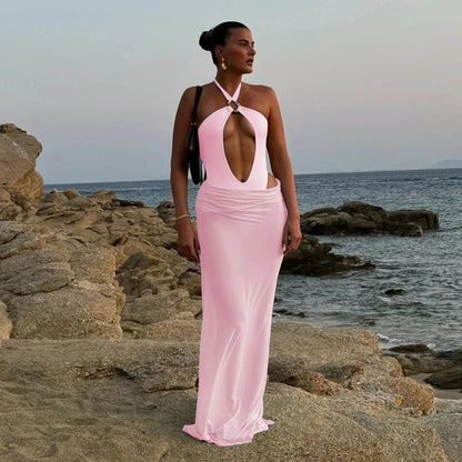Hollow Out Bikini Set Women Swimwear with Long Skirt Cover Up Beachwear