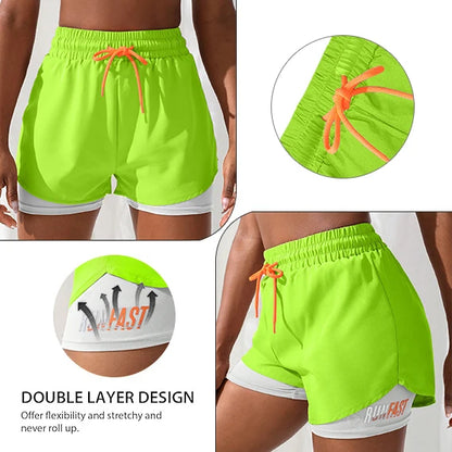 Women’s Quick Dry Running Shorts – Lightweight High Waisted Workout Shorts for Gym, Yoga & Fitness