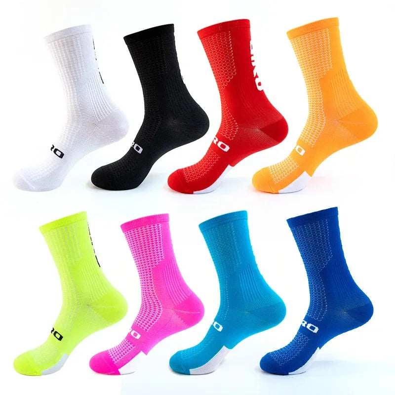 5 Pairs Compression Sports Crew Socks – Breathable Athletic Running & Training Socks