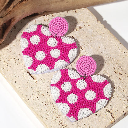 Boho Beach Statement Earrings – Handmade Beaded Starfish Seahorse Shell Drop Earrings for Women