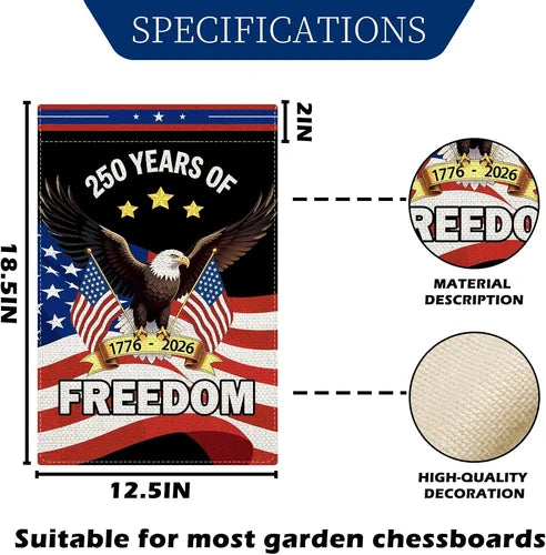 USA 250 Th Anniversary Garden Flag 250 Year 4Th of July Patriotic Anniversary
