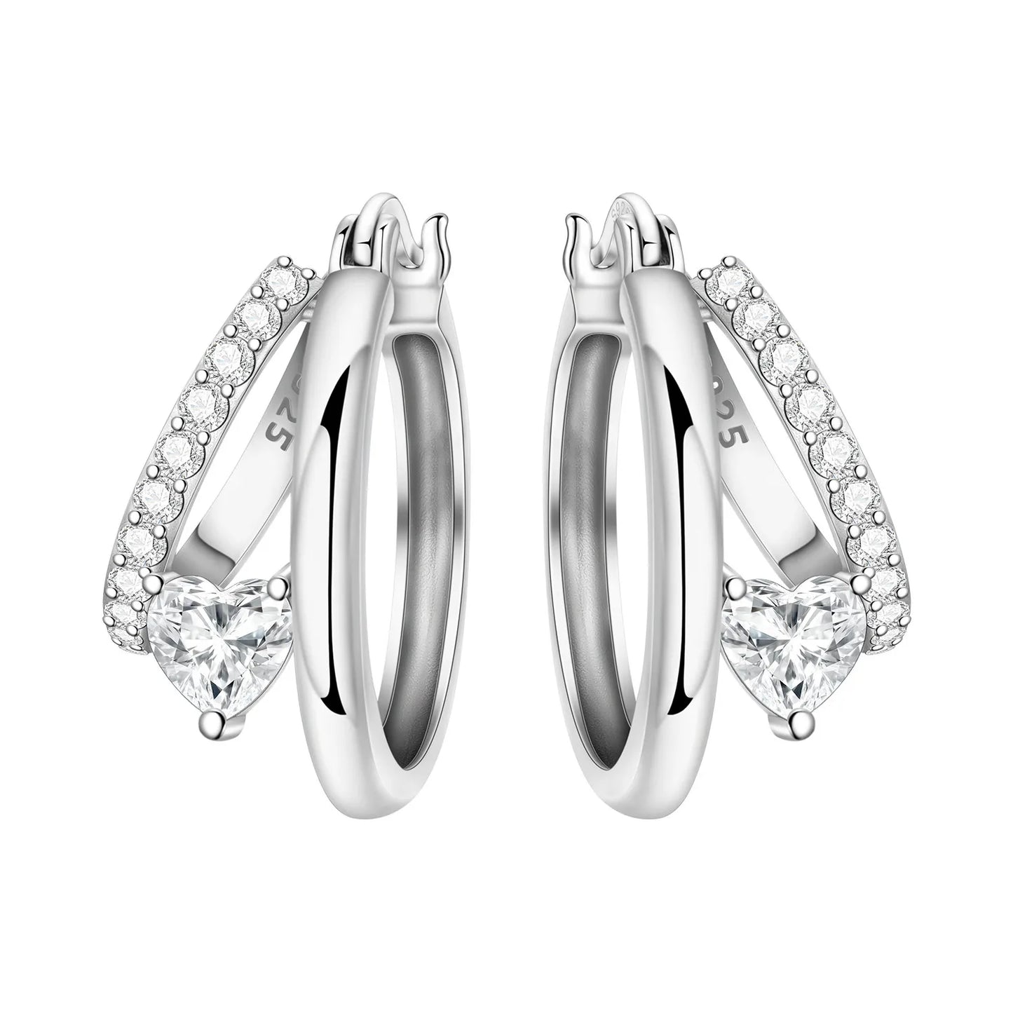 925 Sterling Silver Hoop Earrings – Minimalist Layered Huggie Earrings for Women