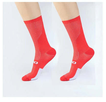 5 Pairs Compression Sports Crew Socks – Breathable Athletic Running & Training Socks