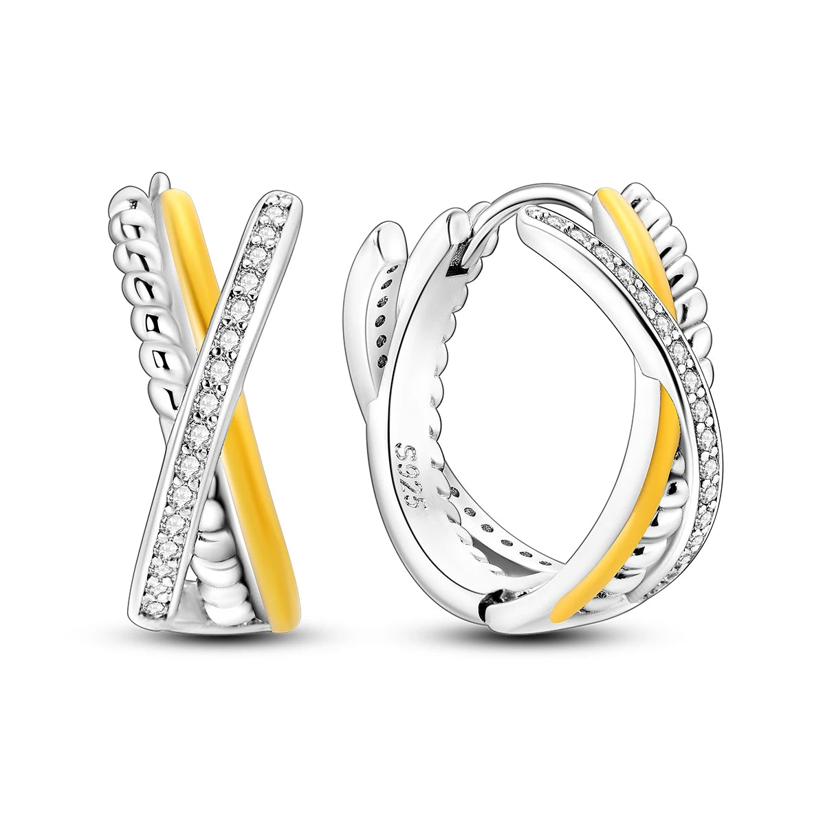 925 Sterling Silver Hoop Earrings – Minimalist Layered Huggie Earrings for Women