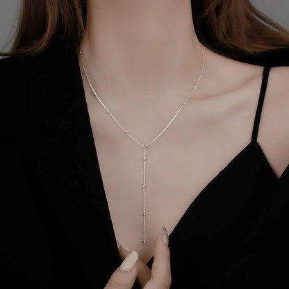 Colorful Crystal Y Necklace – Boho Layered Drop Necklace for Women Trendy Jewelry