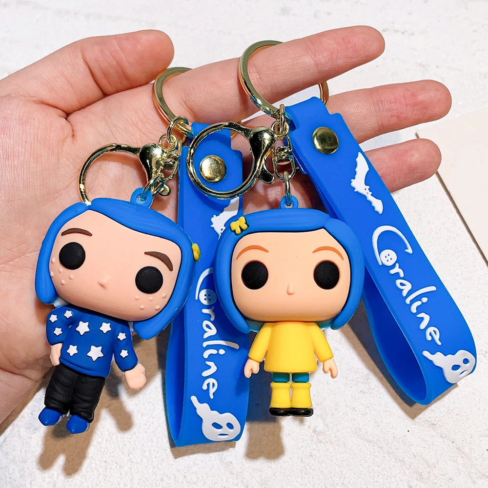 Coraline Character Keychain – Cute Cartoon Figure Bag Charm Keyring