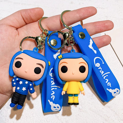 Coraline Character Keychain – Cute Cartoon Figure Bag Charm Keyring