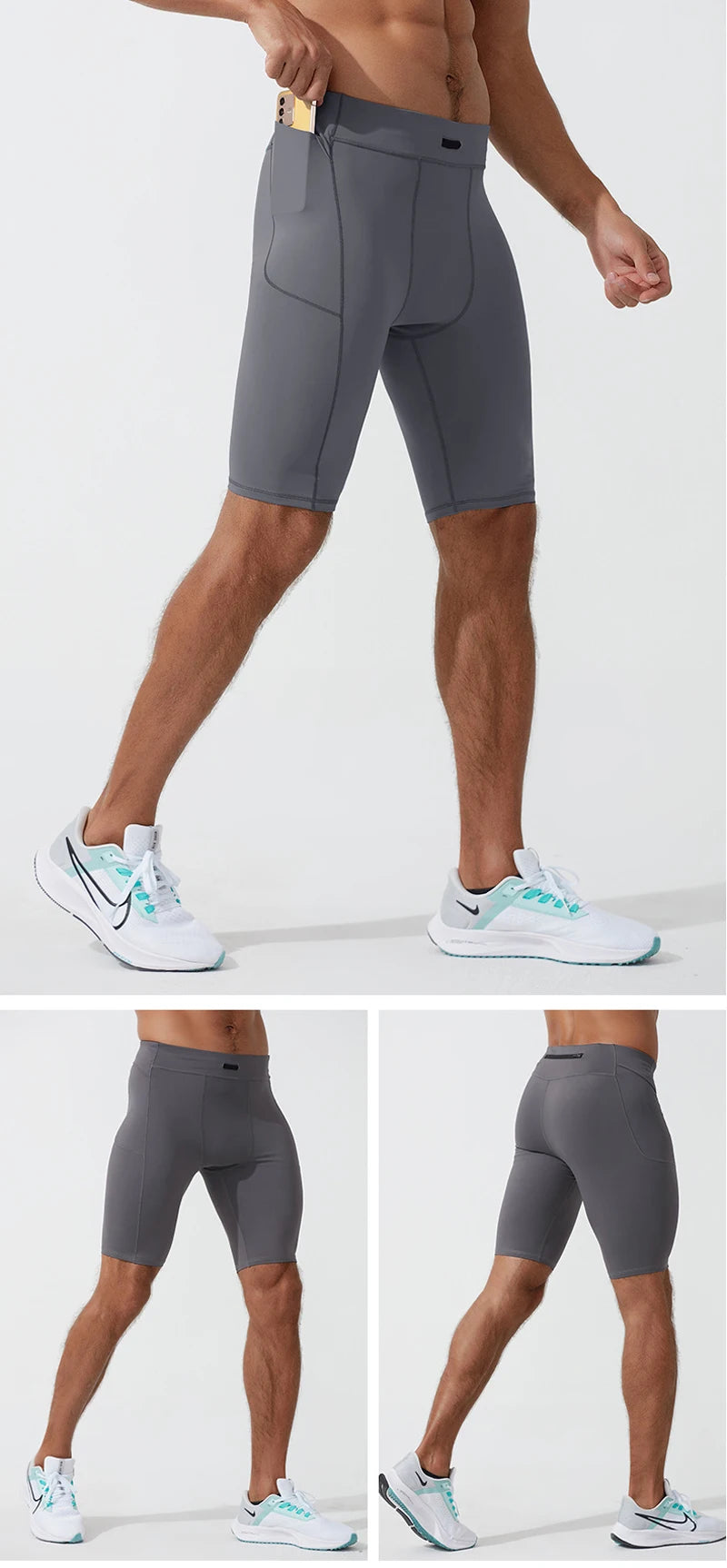 Men’s Compression Cycling Shorts – High Stretch Athletic Running Shorts for Gym & Training