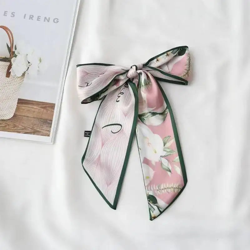 Vintage Paisley Hair Scarf for Women – Satin Headband Neck Tie Ribbon