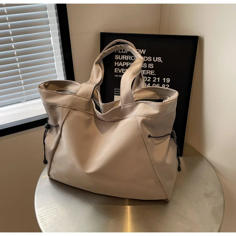 Minimalist Nylon Tote Bag – Large Capacity Casual Shoulder Handbag for Women