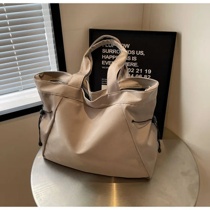 Minimalist Nylon Tote Bag – Large Capacity Casual Shoulder Handbag for Women
