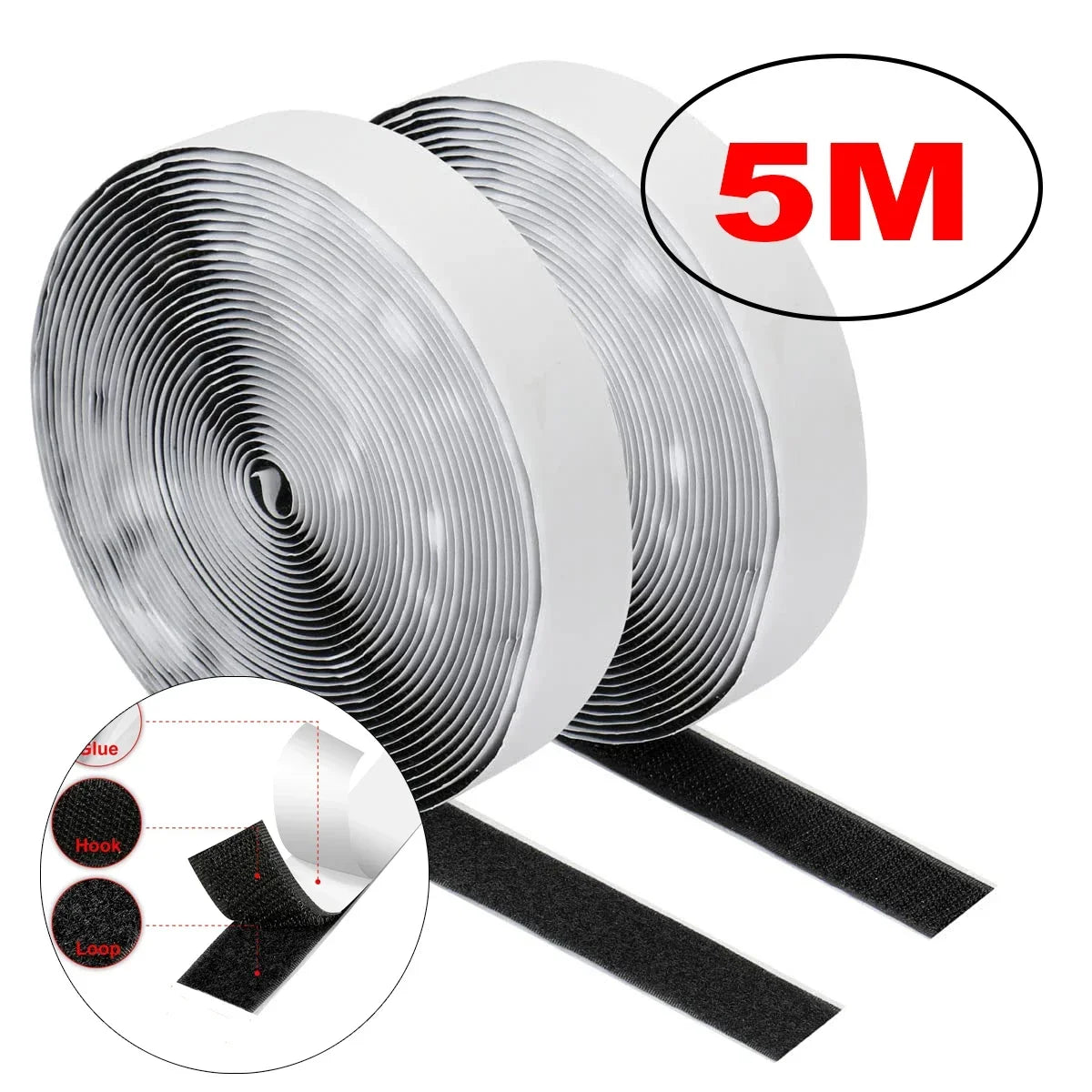 Heavy Duty Hook and Loop Tape – Self Adhesive Fastener Strip for Home & Office