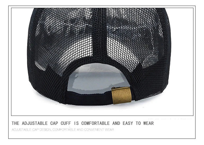 Skull Tactical Trucker Hat – Breathable Mesh Military Baseball Cap