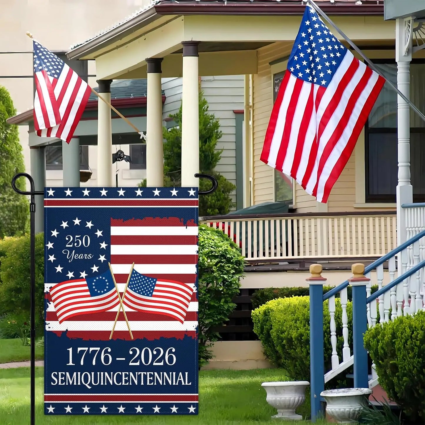 250 Years Garden Flag 12x18 Double Sided America 250th Anniversary 1776 2026 Semiquincentennial Flag