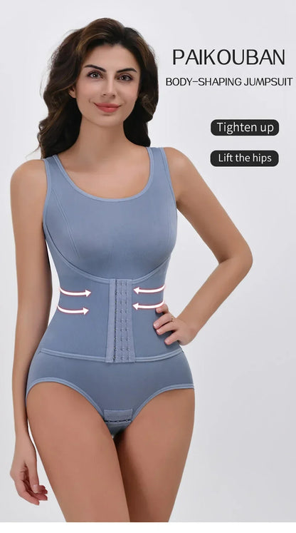 2026 New Bodysuit Shapewear with Zipper Belt Women Tummy Control Fajas Body Shaper Waist Trainer Slimming Cincher Corset Tops